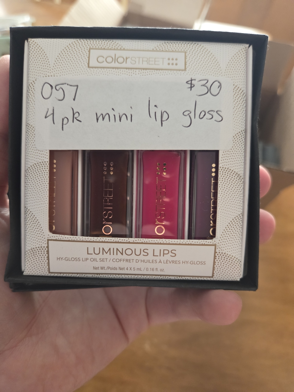 Color Street Luminous Lips 4-Pack Mini Lip Gloss Set - Pink & Brown Tones